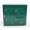 Bloc de 4 Boîtes aux Lettres LEABOX Collective Extérieur Vert Sans Pieds - 2x2