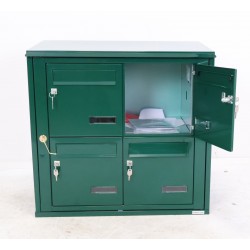 Bloc de 4 Boîtes aux Lettres LEABOX Collective Extérieur Vert Sans Pieds - 2x2