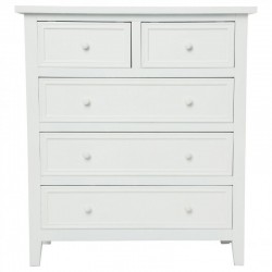 Commode 5 tiroirs ATMOSPHERA Charme Blanc - 121474B