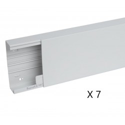 Goulottes de Câblage Longueur 2m PLANET WATTOHM Viadis 200x60mm Fond + Couvercle 1 Compartiment Gris - 16550