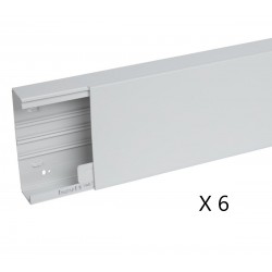 Goulottes de Câblage Longueur 2m PLANET WATTOHM Viadis 150x60mm Fond + Couvercle 1 Compartiment Gris - 16530