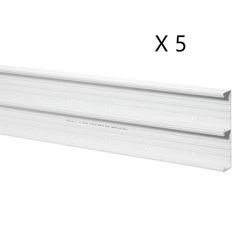 Goulottes Longueur 2m PLANET WATTOHM Logix Universel 250x50mm 2 Compartiments Sans Couvercle Blanc - 48022