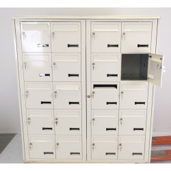 Bloc de 20 Boîtes aux Lettres LEABOX Collectives Extérieur Mural Beige - 4X5