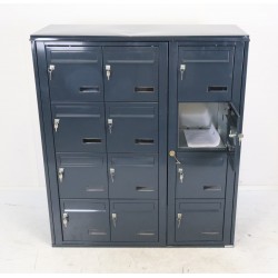 Bloc de 12 Boîtes aux Lettres LEABOX Collectives Extérieur Mural Gris Anthracite - 3x4