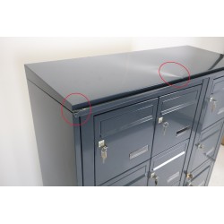 Bloc de 12 Boîtes aux Lettres LEABOX Collectives Extérieur Mural Gris Anthracite - 3x4