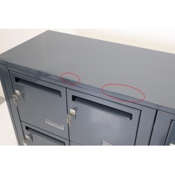 Bloc de 9 Boîtes aux Lettres LEABOX Collective Extérieur Mural Gris Anthracite - 3x3