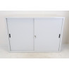 Armoire Basse Métallique de Bureau à Portes Coulissantes 4 Tablettes 160x109x45cm