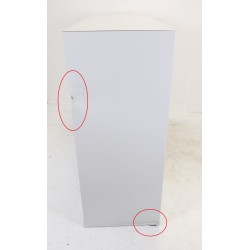 Armoire Basse Métallique de Bureau à Portes Coulissantes 4 Tablettes 160x109x45cm