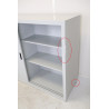 Armoire Basse Métallique de Bureau à Portes Coulissantes 4 Tablettes 160x109x45cm