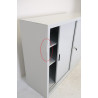 Armoire Basse Métallique de Bureau à Portes Coulissantes 4 Tablettes 160x109x45cm