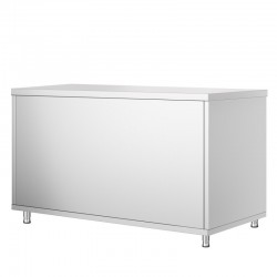 Meuble Bas Inox GOLDINOX 2 Portes Coulissantes sur Pieds L1400mm P700mm H850mm - AR147