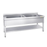 Plonge Inox GOLDINOX 2 Grandes Cuves L2000mm P700mm H850mm - TRX2072
