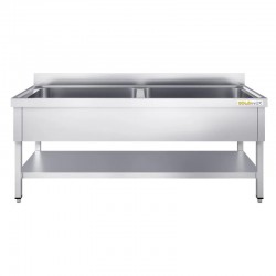Plonge Inox GOLDINOX 2 Grandes Cuves L2000mm P700mm H850mm