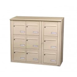 Bloc de 9 Boîtes aux Lettres LEABOX Collective Extérieur Sans Pieds Ivoire - 3x3 - NEUF Déclassé