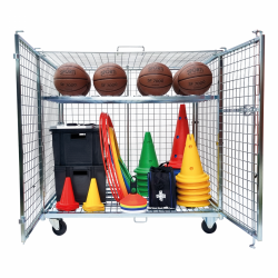 Chariot Armoire Roulante Basse 2 Portes pour le Rangement de Matériel Sportif