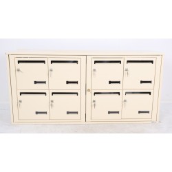Bloc de 8 Boîtes aux Lettres LEABOX Collectives Intérieur Mural Beige - 4x2