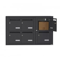 Bloc de 6 Boîtes aux Lettres LEABOX Collectives Intérieur Mural Gris - 3x2