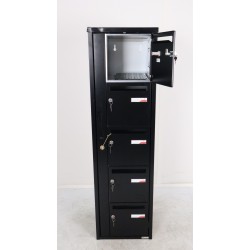 Bloc de 5 Boîtes aux Lettres RENZ Collectives Intérieur Mural Noir - 1x5 -