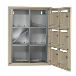 LEABOX - Bloc de 6 Boites aux Lettres Collectives Intérieur en Acier