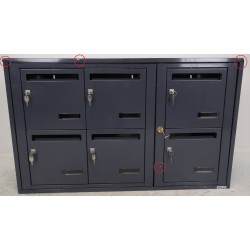 Bloc de 6 Boîtes aux Lettres LEABOX Collectives Intérieur Mural