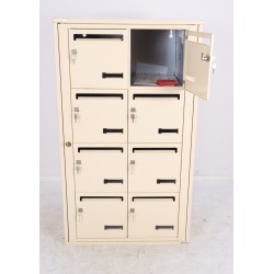 Bloc de 8 Boîtes aux Lettres LEABOX Collectives Intérieur Mural Beige - 2x4