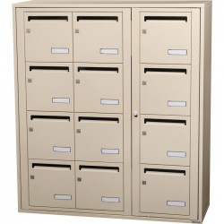 Bloc de 12 Boîtes aux Lettres LEABOX Collective Intérieur Mural Beige