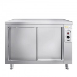 Meuble Bas Chauffant Inox GOLDINOX  Premium 2 Portes Coulissantes sur Pieds L140mm P600mm - ARC126