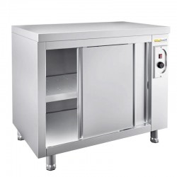 Meuble Bas Chauffant Inox GOLDINOX  Premium 2 Portes Coulissantes sur Pieds L140mm P600mm - ARC126