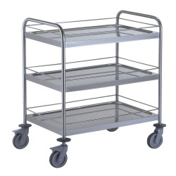 Chariot Desserte de Service Inox TOURNUS EQUIPEMENT Charge 150kg 3 Plateaux 2 Arceaux Galerie - 801557