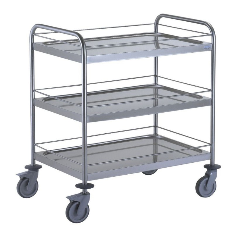 Chariot Desserte de Service Inox TOURNUS EQUIPEMENT Charge 150kg 3 Plateaux 2 Arceaux Galerie - 801557