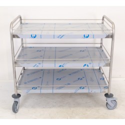 Chariot Desserte de Service Inox TOURNUS EQUIPEMENT Charge 150kg 3 Plateaux 2 Arceaux Galerie - 801557