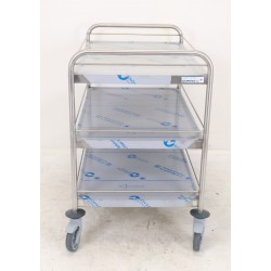 Chariot Desserte de Service Inox TOURNUS EQUIPEMENT Charge 150kg 3 Plateaux 2 Arceaux Galerie - 801557