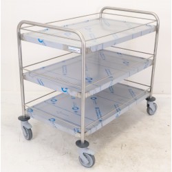 Chariot Desserte de Service Inox TOURNUS EQUIPEMENT Charge 150kg 3 Plateaux 2 Arceaux Galerie - 801557