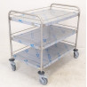 Chariot Desserte de Service Inox TOURNUS EQUIPEMENT Charge 150kg 3 Plateaux 2 Arceaux Galerie - 801557