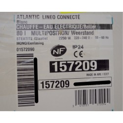 Chauffe-Eau Électrique Plat 80L ATLANTIC Linéo Connecté Stéatite 157209