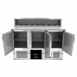 Meuble à Pizza Réfrigérée GOLDINOX Premium Inox 3 Portes