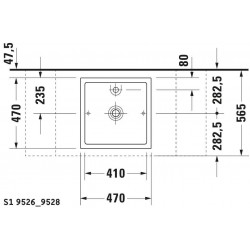Vasque Lavabo Céramique à Poser DURAVIT Starck 1 47x47 cm Blanc - 0387470027
