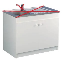 Meuble Sous-Évier de Cuisine AQUARINE Liberty 2 Portes 80x58x82 cm Blanc - 200183 - NEUF Déclassé