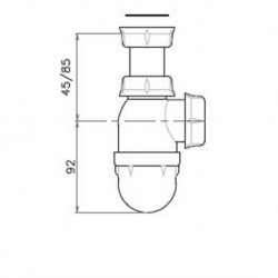Siphon Évier FRANKE Universel Sans Prise Lave-Vaiselle Sortie en PVC - 667449 - NEUF