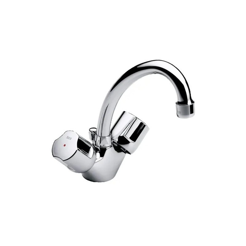 Robinet Mélangeur d'Évier ROCA Niagara Disc Bec Mobile Bi-Commande Chromé - A5A3670C00