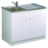 Meuble Sous-Évier de Cuisine AQUARINE Sesame 2 portes Mélaminé Blanc L80cm - 200280 - NEUF