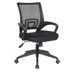 Siège Fauteuil de Bureau FELUCCA Avec Accoudoirs Fixes Noir - 102077