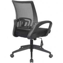 Siège Fauteuil de Bureau FELUCCA Avec Accoudoirs Fixes Noir - 102077
