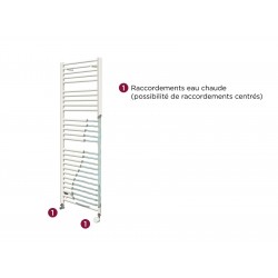 Sèche-Serviettes Eau Chaude THERMOR Corsaire Raccordements Centrés 609W Galbé Blanc