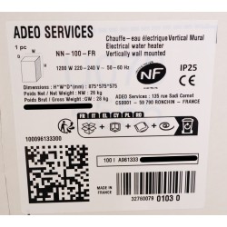 Chauffe-Eau Électrique 100L ADEO SERVICES Vertical Mural - 961333