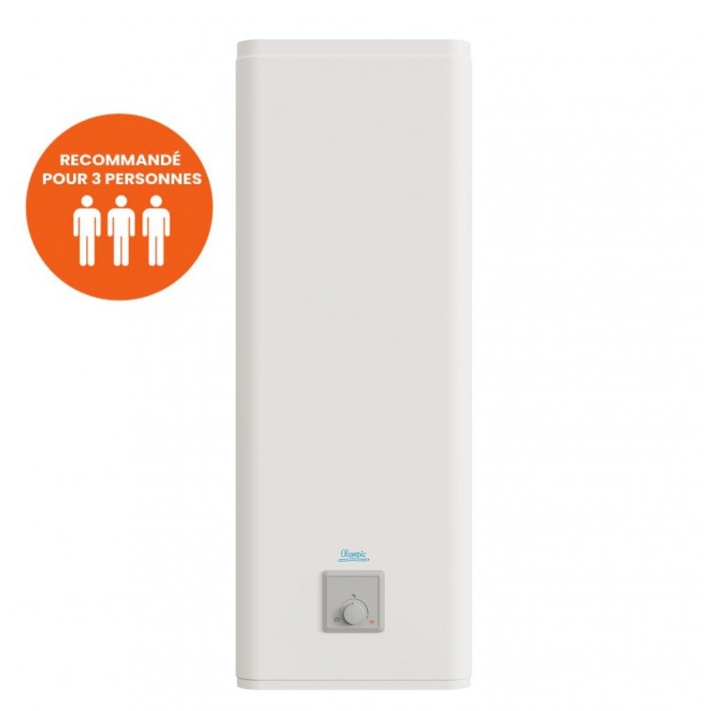 Chauffe-Eau Électrique Plat 80L OLYMPIC FRANCE Multi-Position Vertical ou Horizontal - 964615