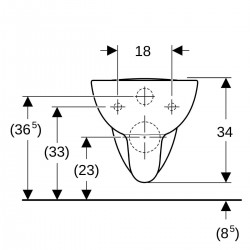Toilette WC Suspendu GEBERIT Bastia Fond Creux en Céramique