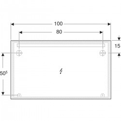 Miroir de Salle de Bain Éclairage LED GEBERIT Option Basic Square H70xL100cm - 502.809.00.1