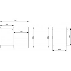 MODERNA - Meuble Sous-Évier Primo 1 Porte 1 Niche L120cm - ABCF120D02