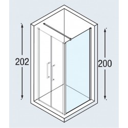 Paroi de Douche NOVELLINI Young Extensible 77-79 cm en Verre Transparent